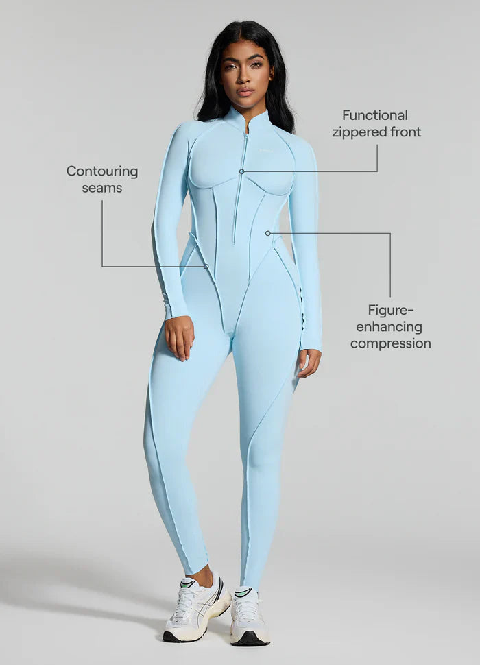 Open-Back Catsuit Blue
