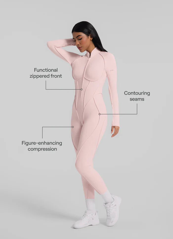 Closed-Back Catsuit Pink