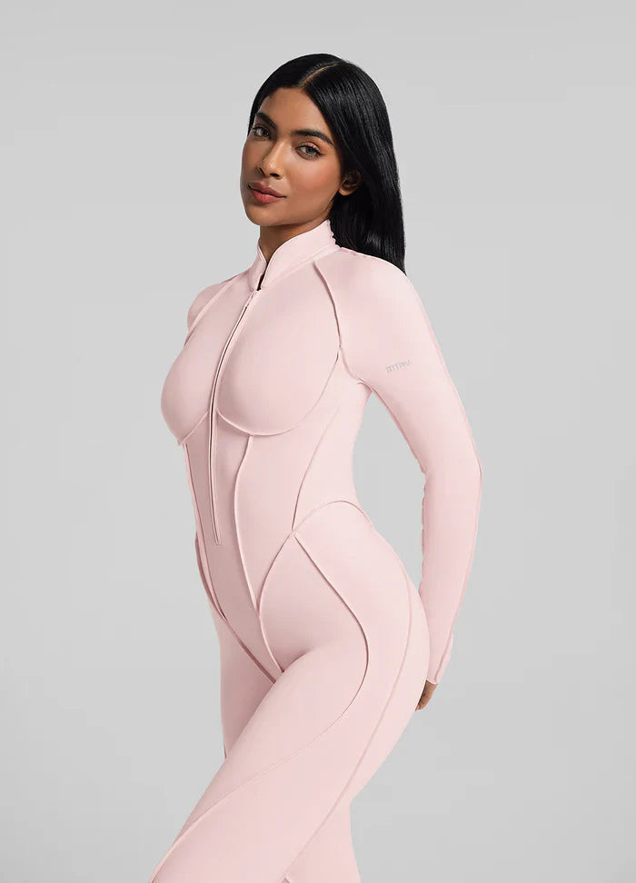 Closed-Back Catsuit Pink