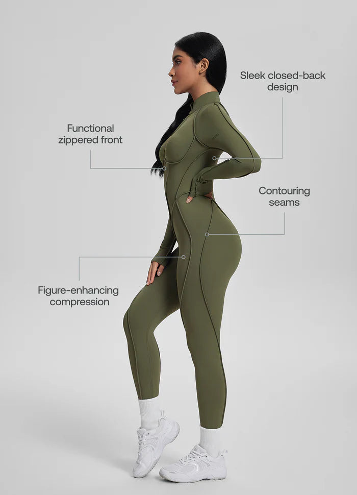 Closed-Back Catsuit Green