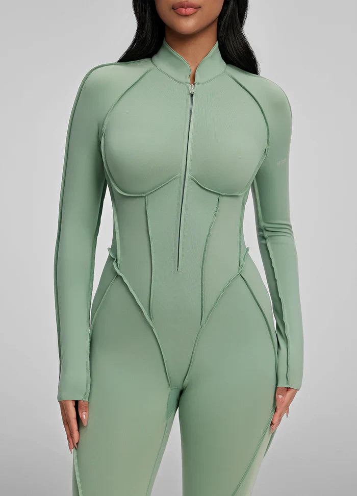 Open-Back Catsuit Olive