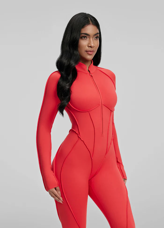 Open-Back Catsuit Red