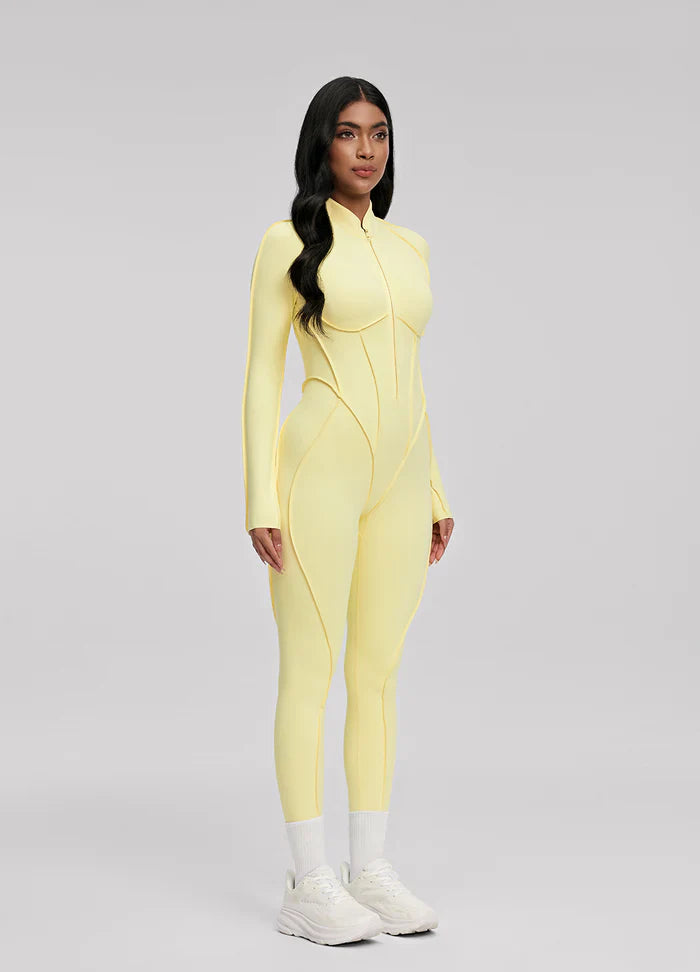Open-Back Catsuit Yellow
